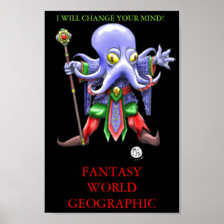 ILLITHIDMON CHIBI MIND FLAYER FANTASY WORLGEO POSTER