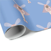 Illsima Ballerina Fairy Blue Wrapping Paper Geschenkpapier (Rolleneckpunkt)