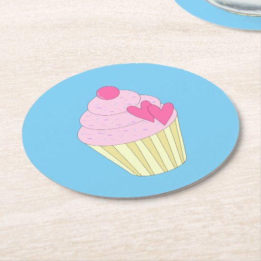 Illsima Blue Runder Pappuntersetzer (Angewinkelt)