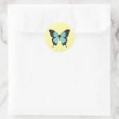Illsima Butterfly Yellow Runder Aufkleber (Tasche)