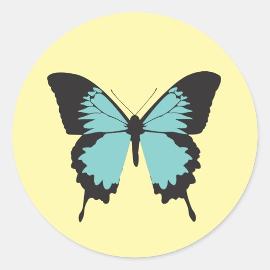 Illsima Butterfly Yellow Runder Aufkleber (Vorderseite)