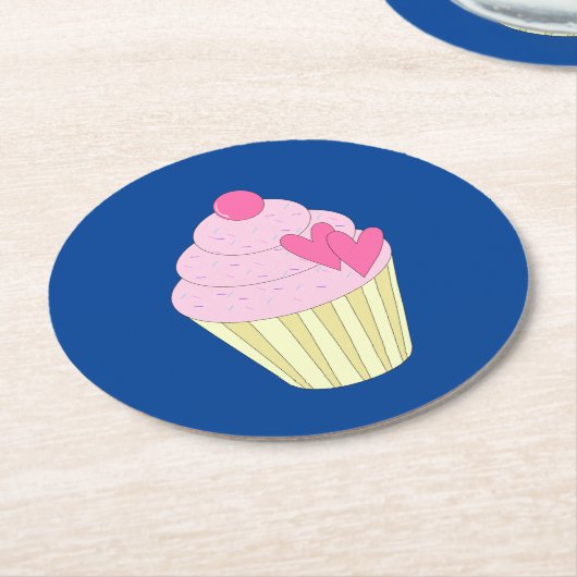 Illsima Dark Blue Runder Pappuntersetzer (Angewinkelt)