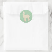 Illsima Llama Green Runder Aufkleber (Tasche)