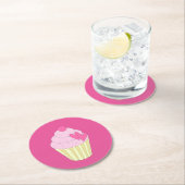 Illsima Pink Runder Pappuntersetzer (Vor Ort)