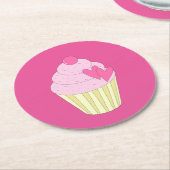 Illsima Pink Runder Pappuntersetzer (Angewinkelt)