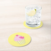 Illsima Yellow Runder Pappuntersetzer (Vor Ort)