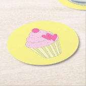 Illsima Yellow Runder Pappuntersetzer (Angewinkelt)