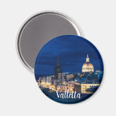 Illuminated at night Valletta old town and harbor Magnet (Vorderseite/Rückseite)