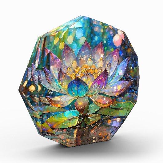 Illuminated Blooming Lotus Flower Fotoblock (Links)