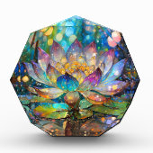 Illuminated Blooming Lotus Flower Fotoblock (Vorderseite)
