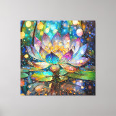 Illuminated Blooming Lotus Flower Leinwanddruck (Vorderseite)