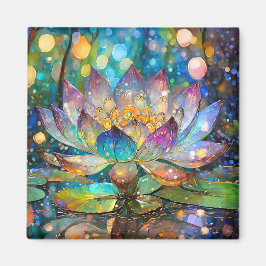 Illuminated Blooming Lotus Flower Magnet