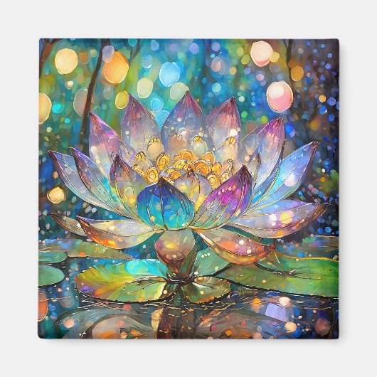 Illuminated Blooming Lotus Flower Magnet (Vorne)