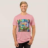 Illuminated Blooming Lotus Flower Tri-Blend Shirt (Vorderseite voll)