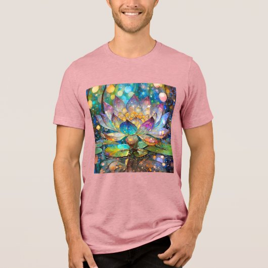 Illuminated Blooming Lotus Flower Tri-Blend Shirt (Vorderseite)