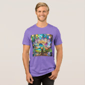Illuminated Blooming Lotus Flower Tri-Blend Shirt (Vorderseite voll)