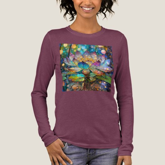 Illuminated Blooming Lotus Flower Tri-Blend Shirt (Vorderseite)