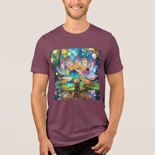 Illuminated Blooming Lotus Flower Tri-Blend Shirt (Vorderseite)