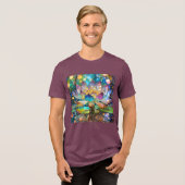 Illuminated Blooming Lotus Flower Tri-Blend Shirt (Vorderseite voll)