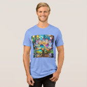 Illuminated Blooming Lotus Flower Tri-Blend Shirt (Vorderseite voll)