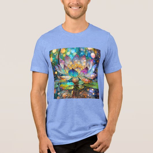 Illuminated Blooming Lotus Flower Tri-Blend Shirt (Vorderseite)