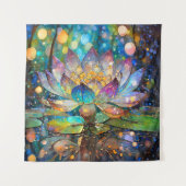 Illuminated Blooming Lotus Flower Wandteppich (Vorderseite)