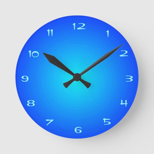 Illuminated Effect on Blue Aqua Kitchen Clocks Runde Wanduhr (Vorderseite)