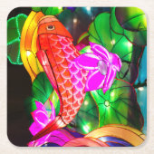 Illuminated Koi Rechteckiger Pappuntersetzer (Vorderseite)