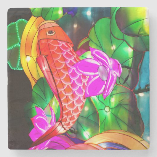 Illuminated Koi Steinuntersetzer (Vorderseite)