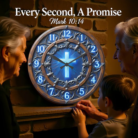 Illuminated Radiant Cross Große Wanduhr