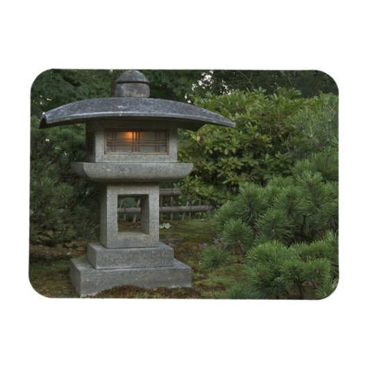 Illuminated stone lantern in Japanese Garden Magnet (Horizontal)