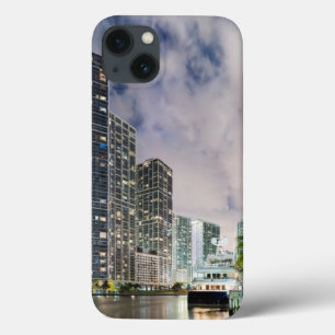 Illuminated towers at the Miami River waterfront Case-Mate iPhone Hülle