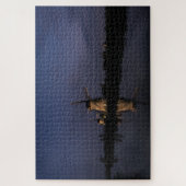 Illuminated windmill at Blue Hour Puzzle (Vertikal)