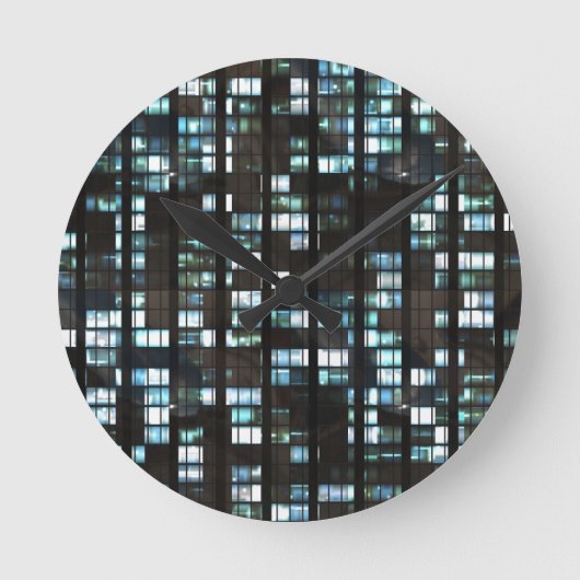 Illuminated windows pattern runde wanduhr (Vorderseite)