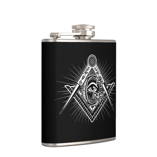 Illuminati Alle sehen Auge Freemason Symbol Flachmann (Rechts)