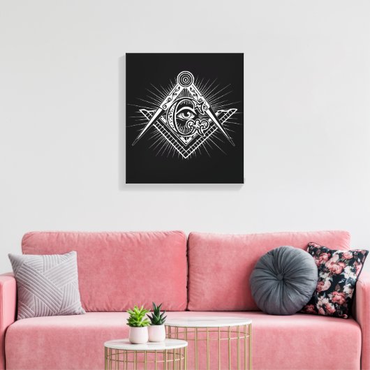 Illuminati Alle sehen Auge Freemason Symbol Leinwanddruck (Insitu (Wohnzimmer))