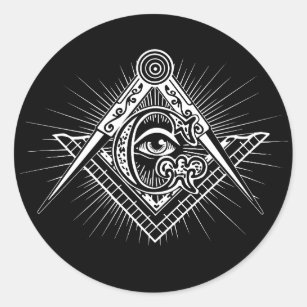 Illuminati Alle sehen Auge Freemason Symbol Runder Aufkleber