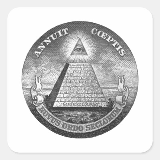 Illuminati alle sehen Auge Quadratischer Aufkleber (Vorderseite)
