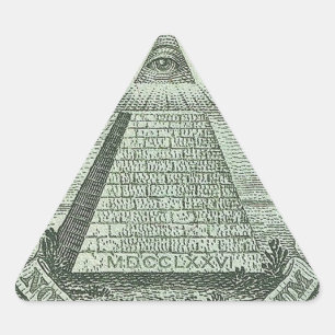 Illuminati - alles sehende Auge Dreieckiger Aufkleber