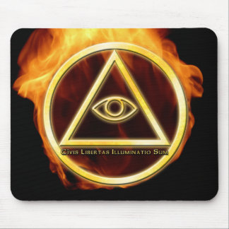 Illuminati auf Feuer Mousepad