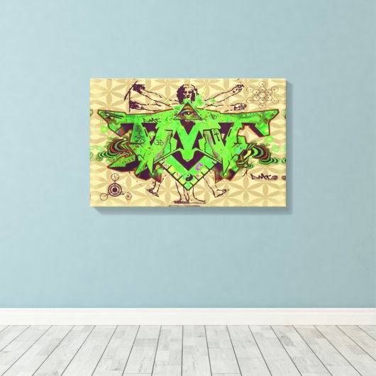 ILLUMINATI DMT GRAFFITI LEINWAND BLUME DES LEBENS (Insitu (Holzboden))