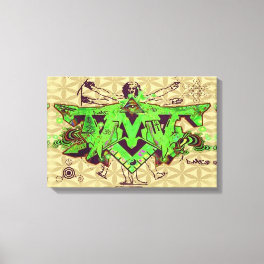 ILLUMINATI DMT GRAFFITI LEINWAND BLUME DES LEBENS (Vorderseite)