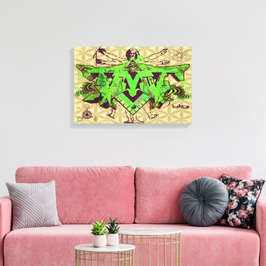 ILLUMINATI DMT GRAFFITI LEINWAND BLUME DES LEBENS (Insitu (Wohnzimmer))