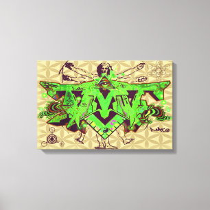 ILLUMINATI DMTgraffiti-LEINWAND-BLUME DES LEBENS Leinwanddruck