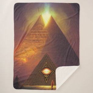 Illuminati Eye Pyramid Sherpa Blanket Sherpadecke