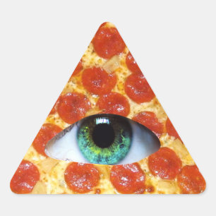 Illuminati Pizza Dreieckiger Aufkleber