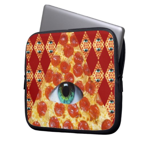 Illuminati Pizza Laptopschutzhülle (Vorderseite Links)