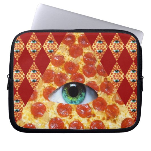 Illuminati Pizza Laptopschutzhülle (Vorderseite)