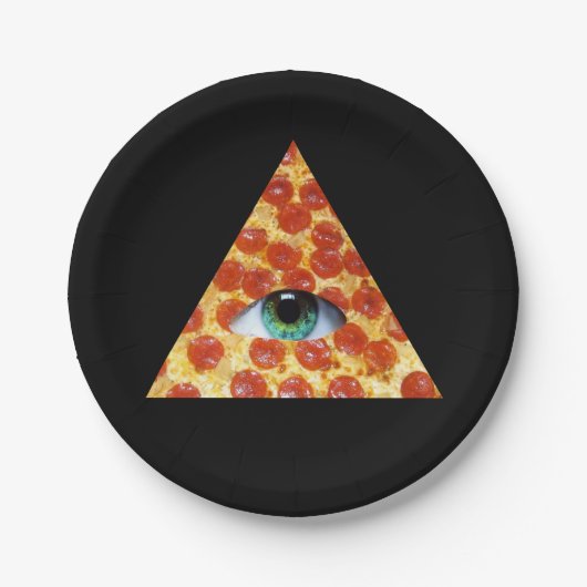 Illuminati Pizza Pappteller (Vorderseite)