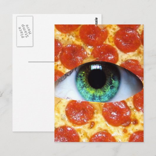 Illuminati Pizza Postkarte (Vorne/Hinten)